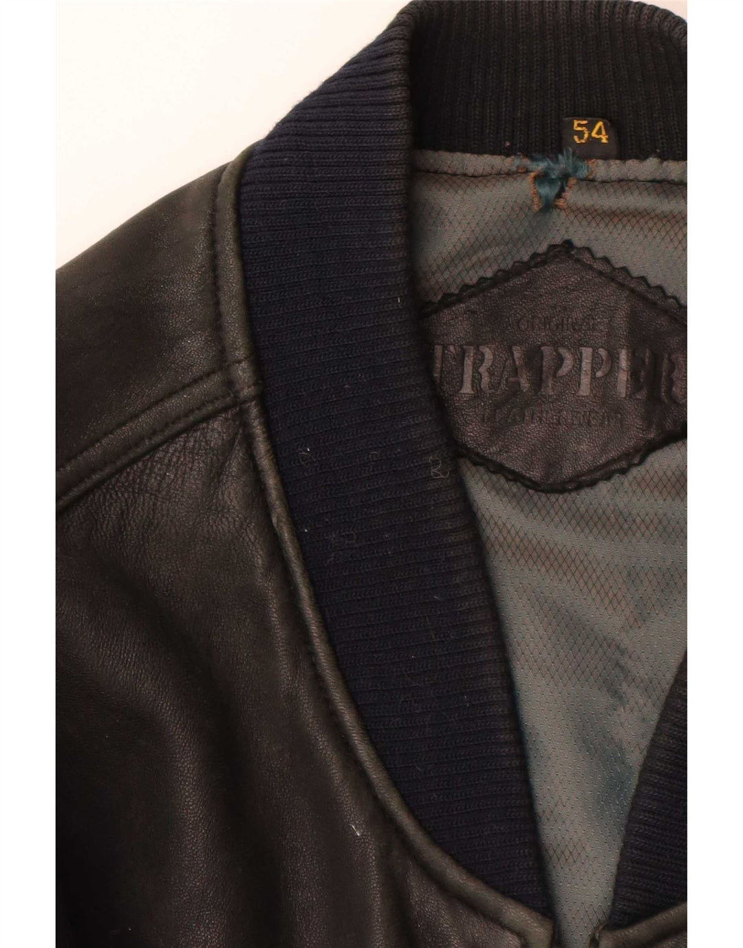 Jaqueta de couro masculina Trapper IT 54 2XL preta