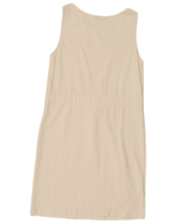 Vestido feminino Massimo Dutti sem mangas UK 12 médio branco poliéster