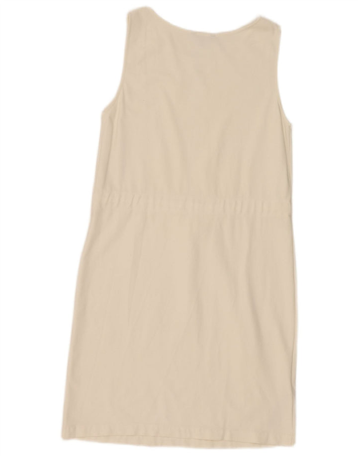 Vestido feminino Massimo Dutti sem mangas UK 12 médio branco poliéster