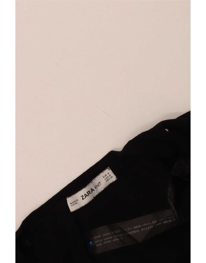 Bolero feminino Zara UK 12 viscose manchada preta média