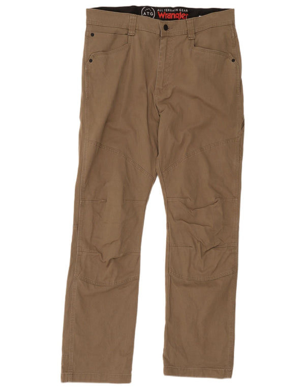 Calça cargo masculina Wrangler reta W34 L32 algodão bege