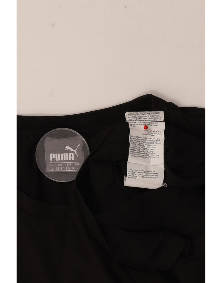 Puma Mens Graphic T-Shirt Top Grande Algodão Preto
