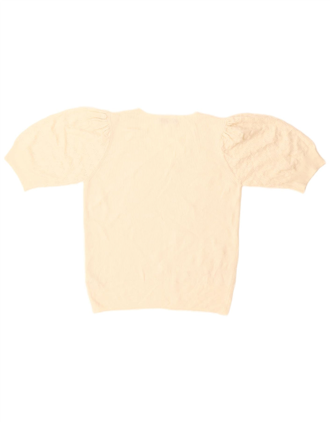 Suéter feminino Marks & Spencer com decote em V UK 14 Médio Off White