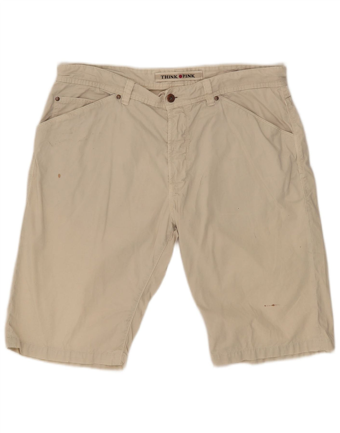 Think Pink Mens Chino Shorts W36 Grande Bege