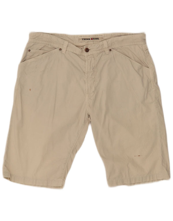 Think Pink Mens Chino Shorts W36 Grande Bege