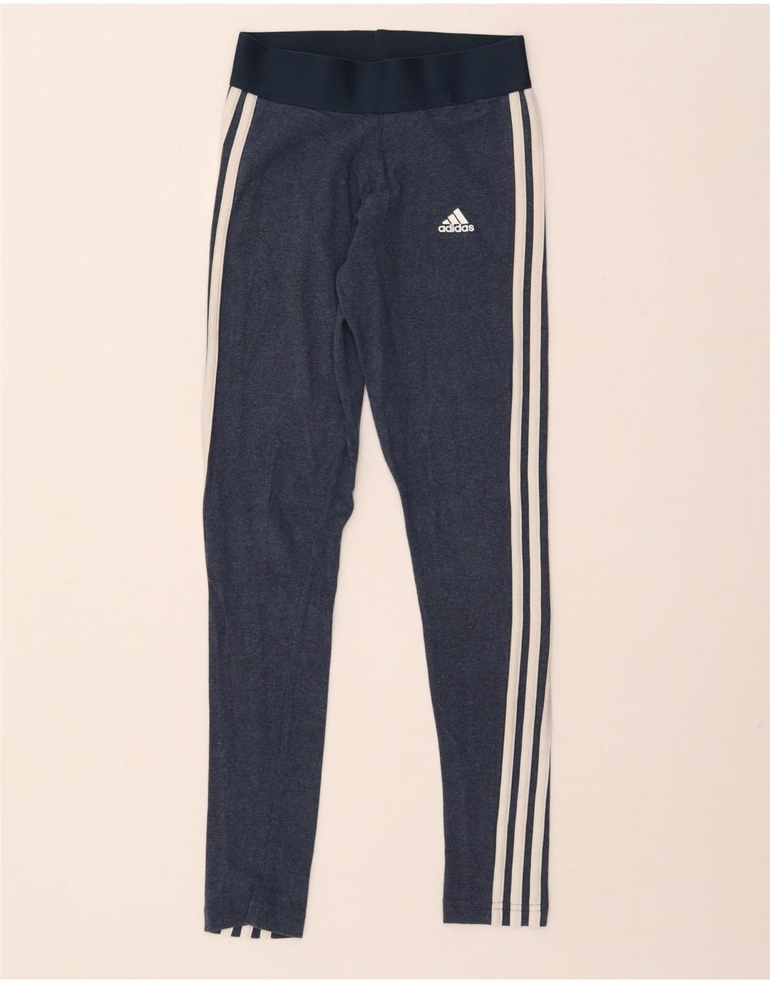 Leggings ADIDAS Mulher UK 4/6 XS Azul Marinho Algodão