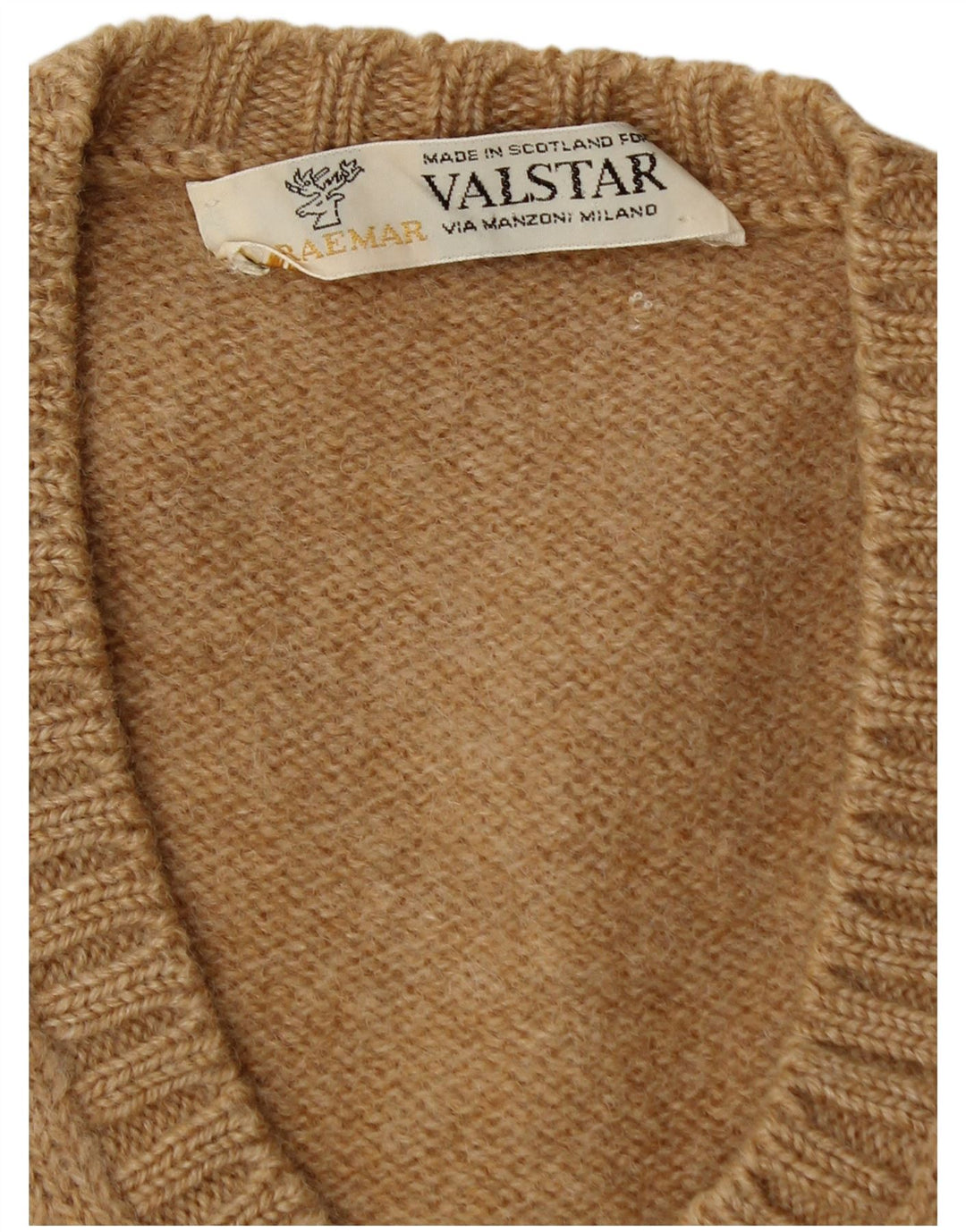 Suéter masculino Valstar com decote em V grande bege