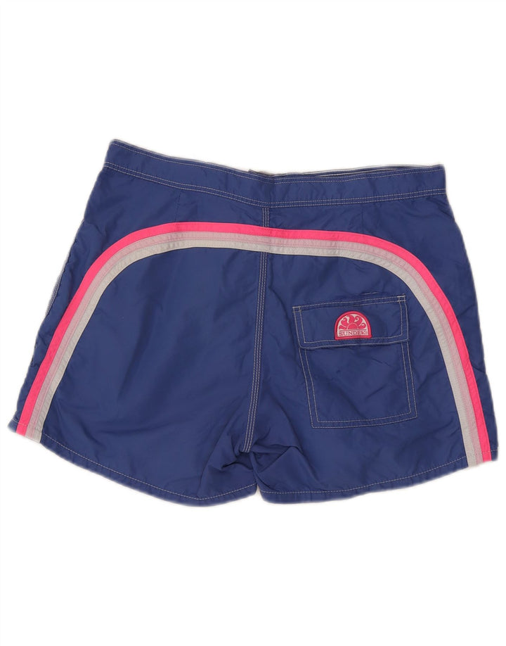 Shorts de natação masculino Sundek médio azul listrado nylon