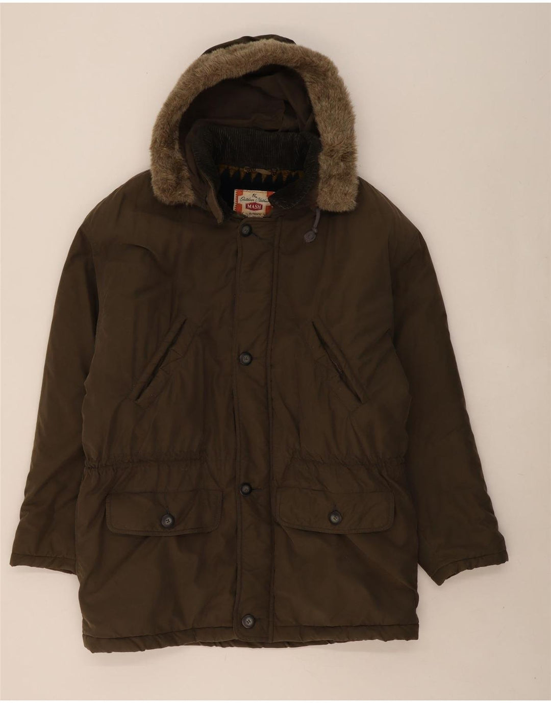 Casaco masculino acolchoado com capuz MASH UK 42 XL algodão cáqui