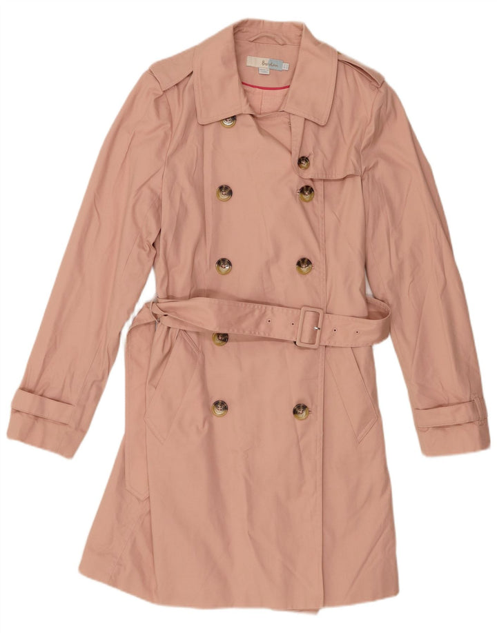 Trench Coat feminino Boden UK 10 pequeno algodão rosa