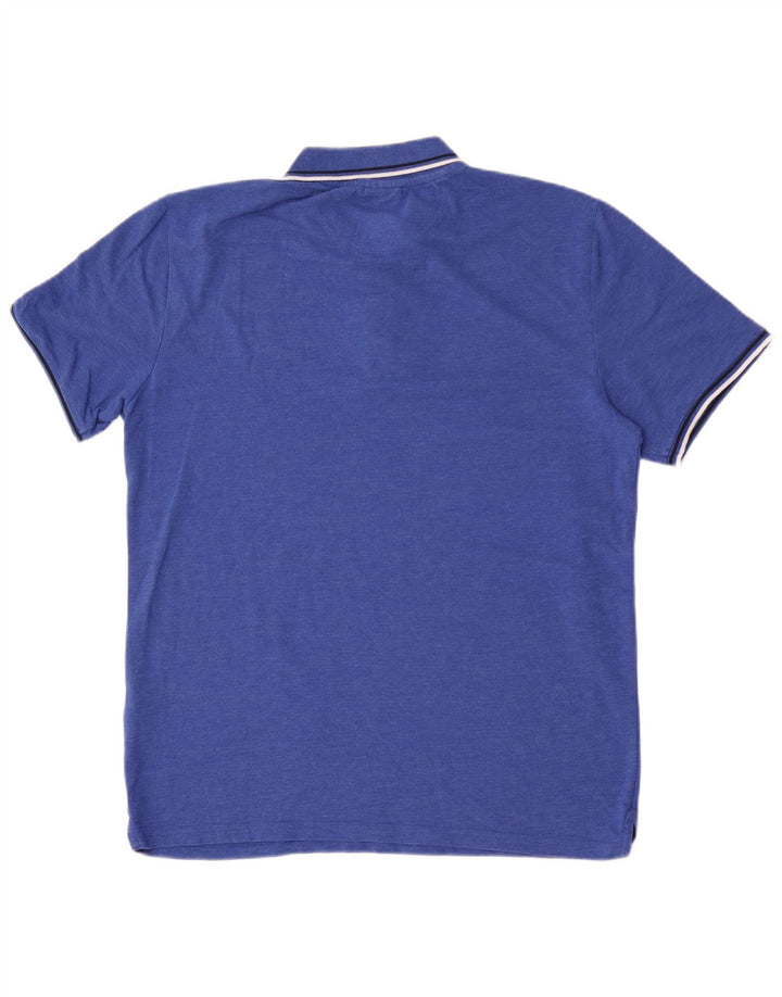 Camisa polo masculina Champion XL listrada azul de algodão