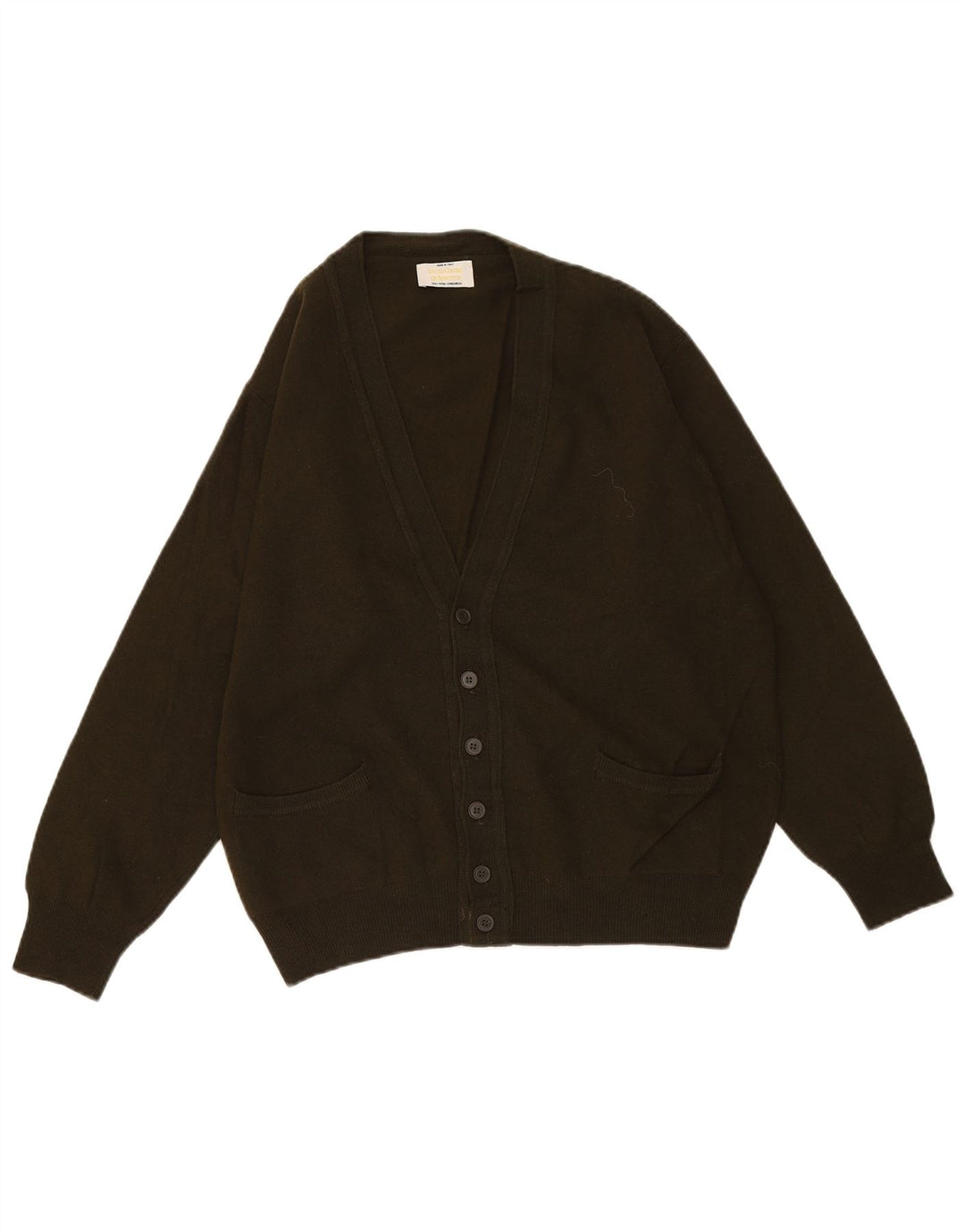 Suéter cardigã masculino BENETTON IT 50 lã nova verde médio