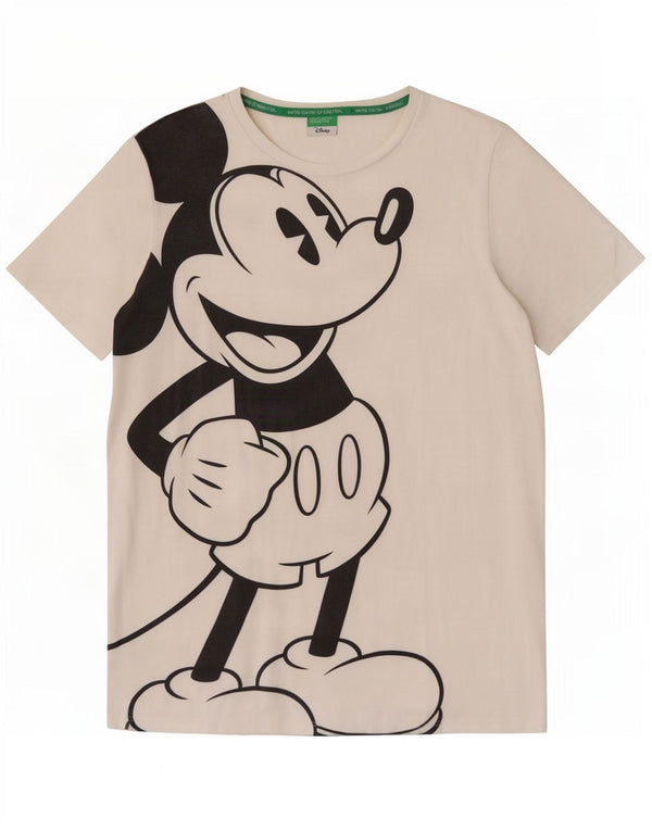 Benetton Camiseta Feminina Disney Graphic Top UK 14 Grande Algodão Branco