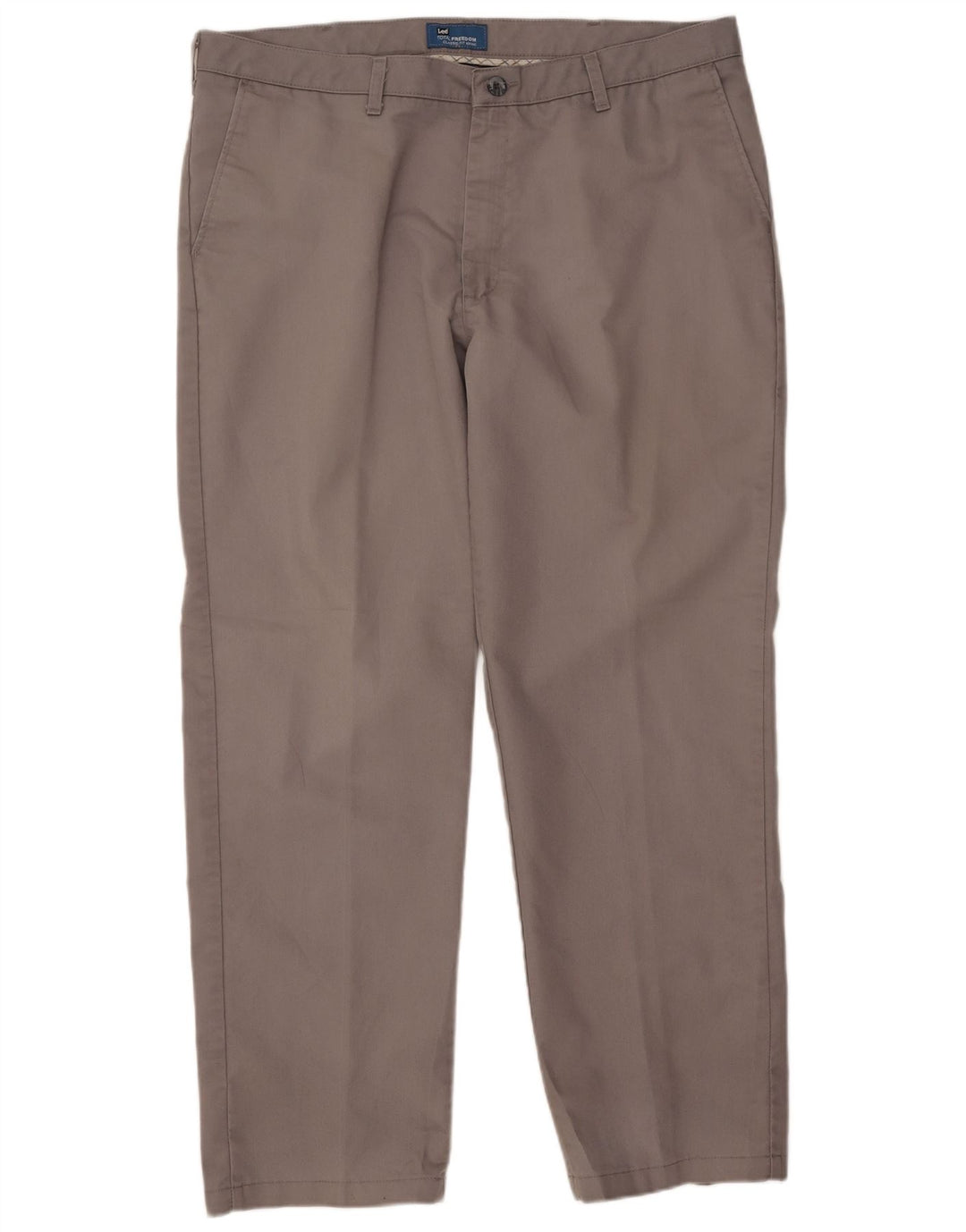 Lee Mens Straight Classic Fit Chino Calças W40 L32 Poliéster Cinza