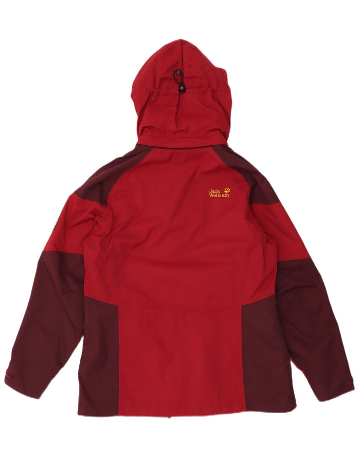 Jaqueta corta-vento feminina JACK WOLFSKIN UK 12/14 médio vermelho colorblock