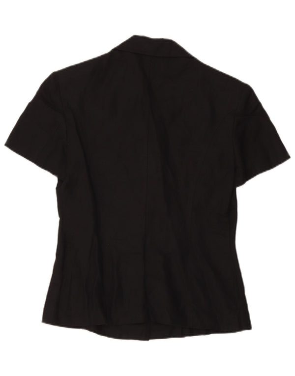 Jaqueta blazer feminina de manga curta com 3 botões Max & Co. Reino Unido 10 pequena preta