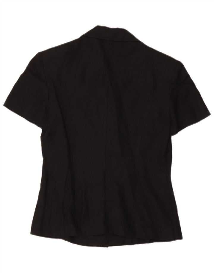 Jaqueta blazer feminina de manga curta com 3 botões Max & Co. Reino Unido 10 pequena preta