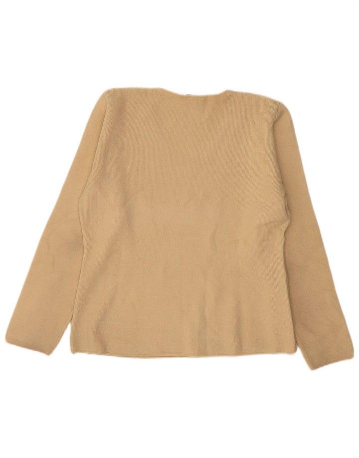 Suéter feminino Zara com decote em V Reino Unido 16 grande lã bege