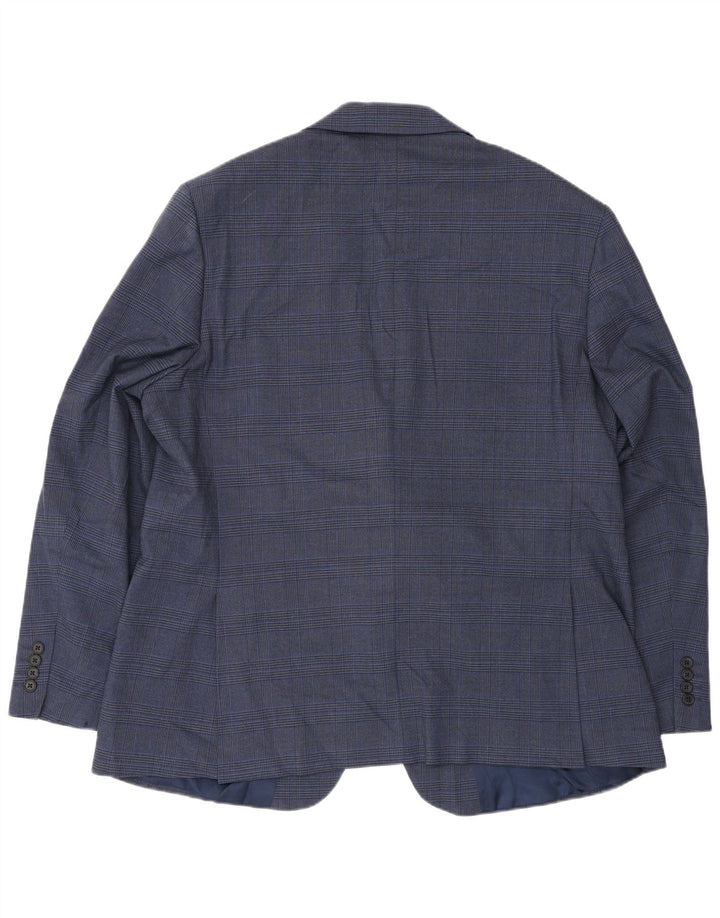 Jaqueta blazer masculina de 2 botões Marks & Spencer UK 48 2XL azul Houndstooth
