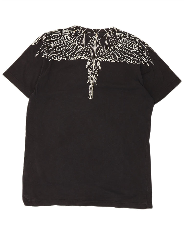 Camiseta gráfica masculina Marcelo Burlon Top médio algodão preto