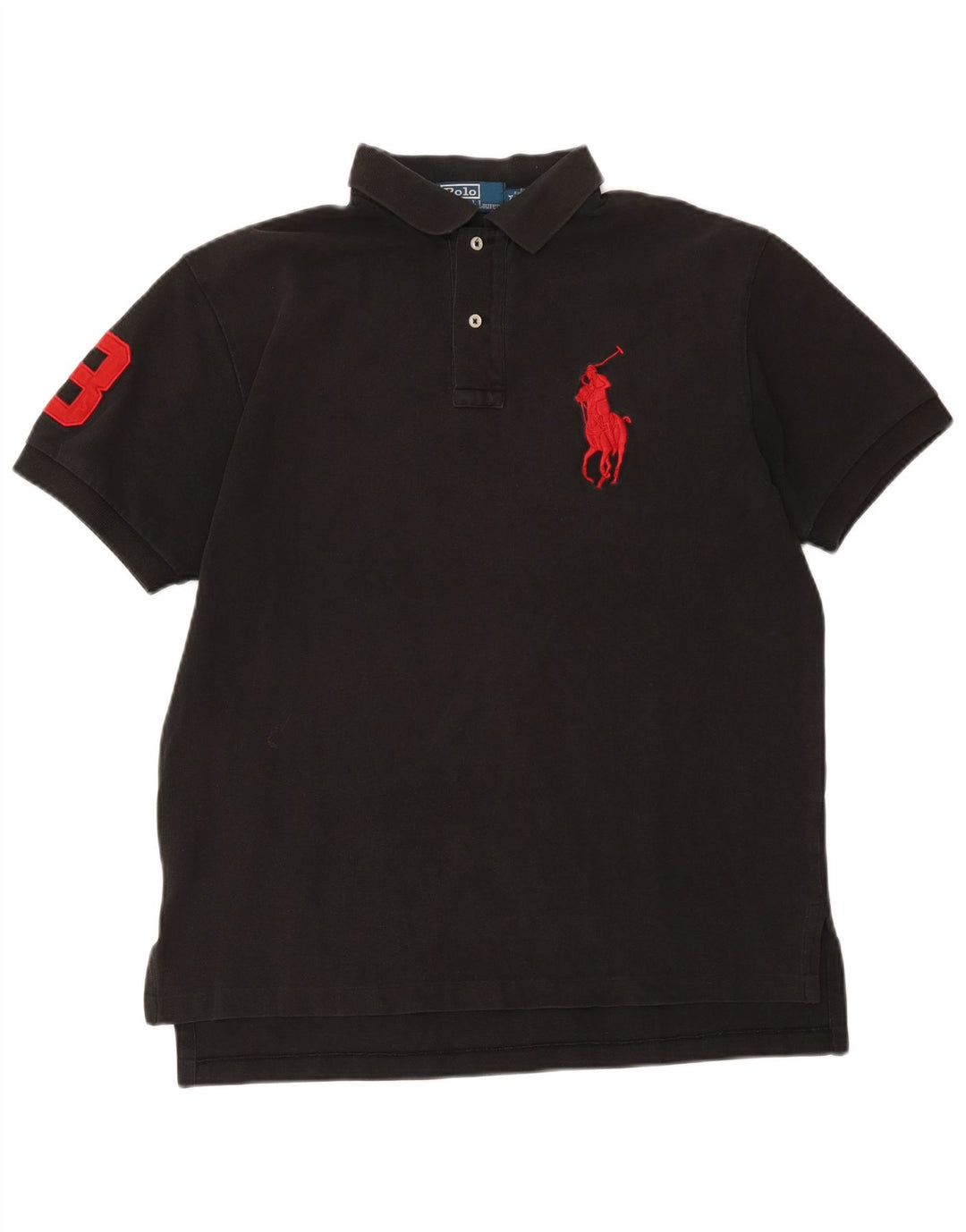 Polo Ralph Lauren Camiseta masculina gráfica média de algodão preto
