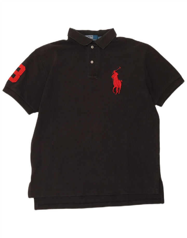 Polo Ralph Lauren Camiseta masculina gráfica média de algodão preto