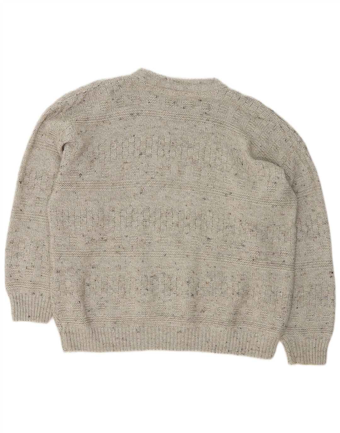 Suéter vintage masculino com gola redonda grande cinza