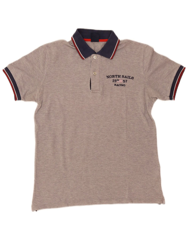 Camisa polo masculina gráfica NORTH SAILS XS cinza colorblock algodão