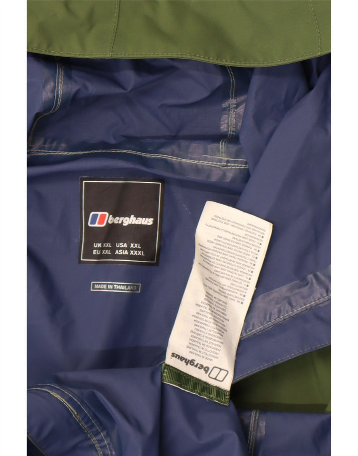 Jaqueta de chuva masculina Berghaus com capuz UK 44 2XL poliamida verde
