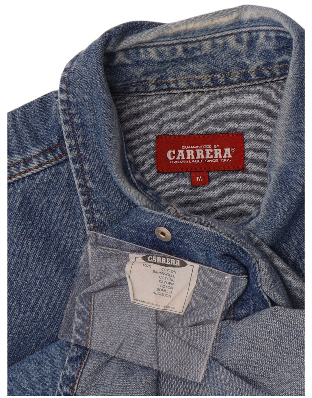 Camisa jeans masculina CARRERA algodão azul médio