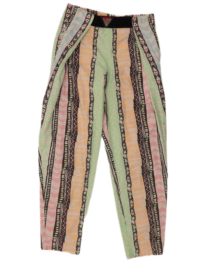 Calça feminina Blues cintura alta cônica W34 L31 multicolorida geométrica