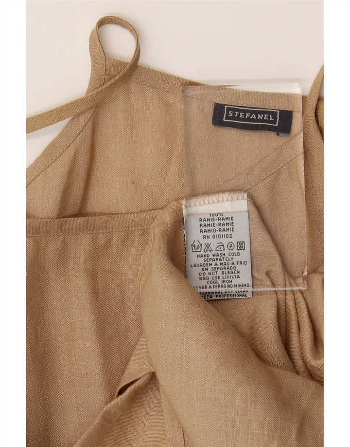 Vestido de verão feminino STEFANEL Reino Unido 8 pequeno rami bege