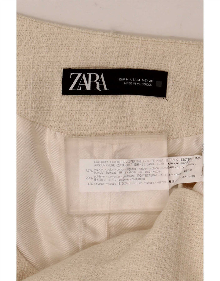 Colete feminino Zara UK 12 algodão bege médio