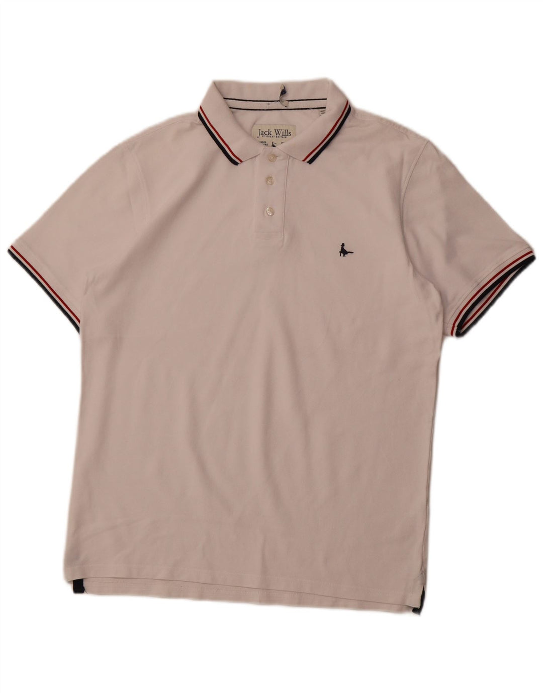 Camisa polo masculina JACK WILLS algodão branco médio