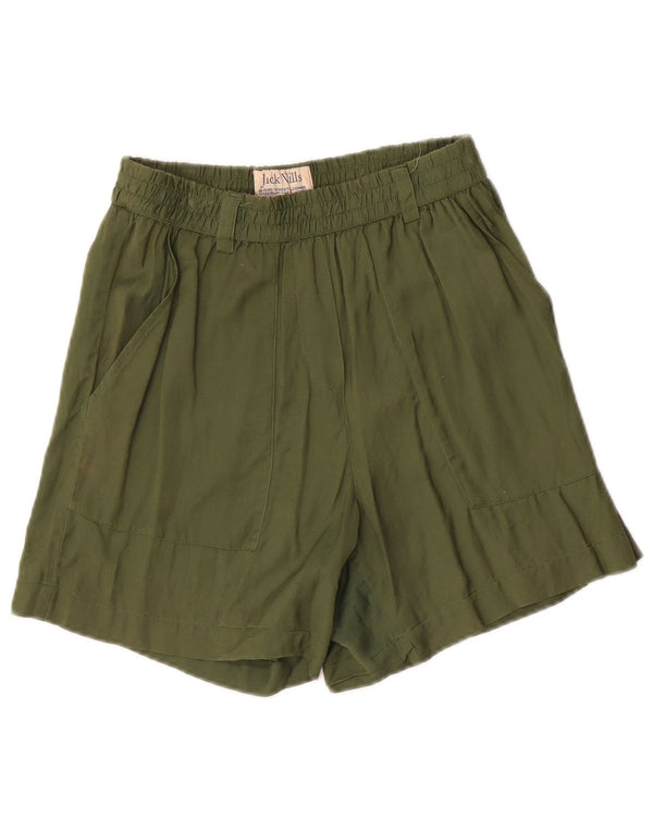Shorts casuais femininos Jack Wills Pegged UK 8 pequenos W28 viscose verde