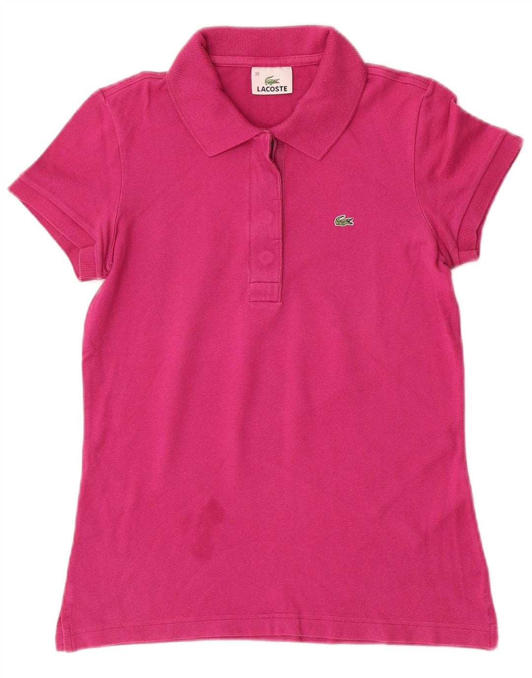 Camisa polo feminina LACOSTE tamanho 38 algodão rosa médio
