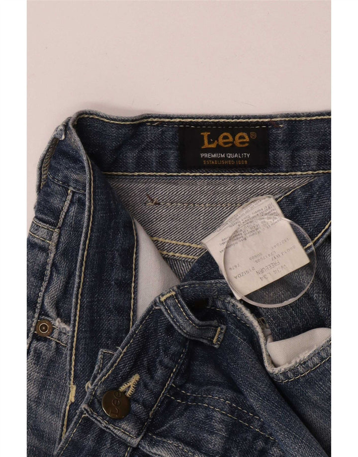 Lee Mens Freeburn Straight Jeans W34 L30 Azul Algodão