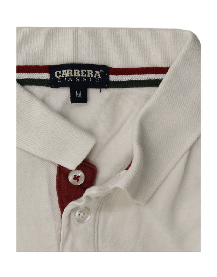 Camisa polo masculina CARRERA Classic Fit médio algodão branco
