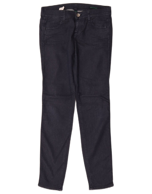 Benetton Meninas Jegging Jeans 11-12 Anos W26 L28 Azul Marinho Algodão