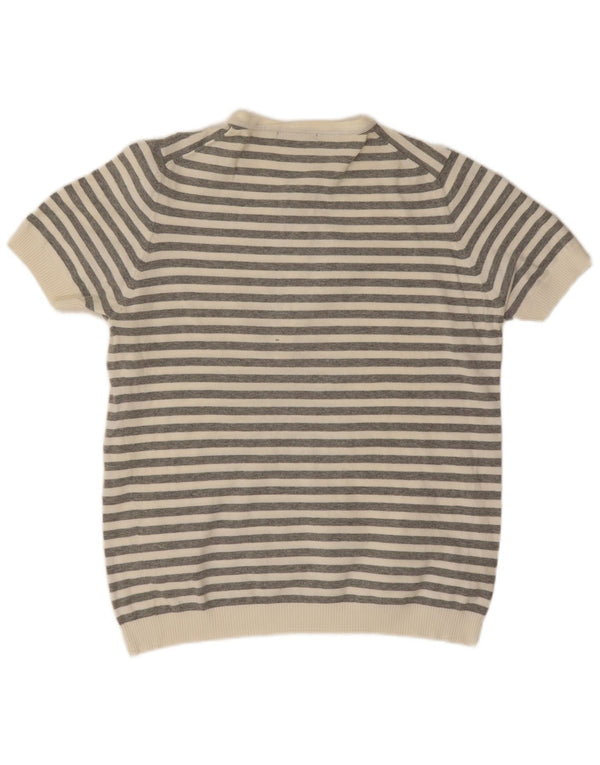 Camisa polo masculina Zara grande listrada cinza