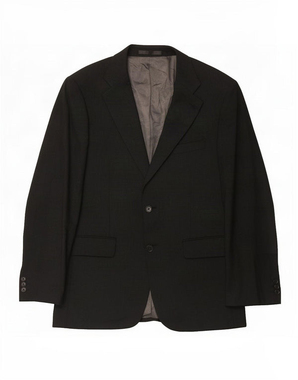 Marks & Spencer Mens 2 Button Blazer Jacket UK 38 Medium Black New Wool