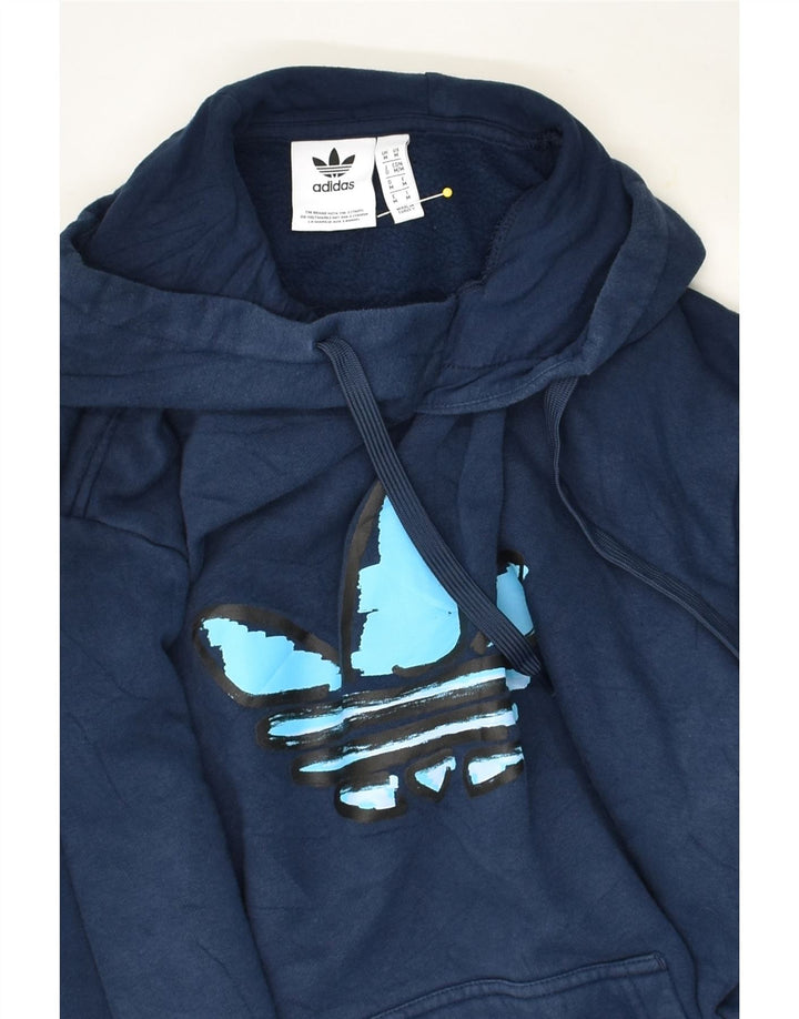 ADIDAS Mens Graphic Hoodie Jumper Médio Azul Marinho Poliéster