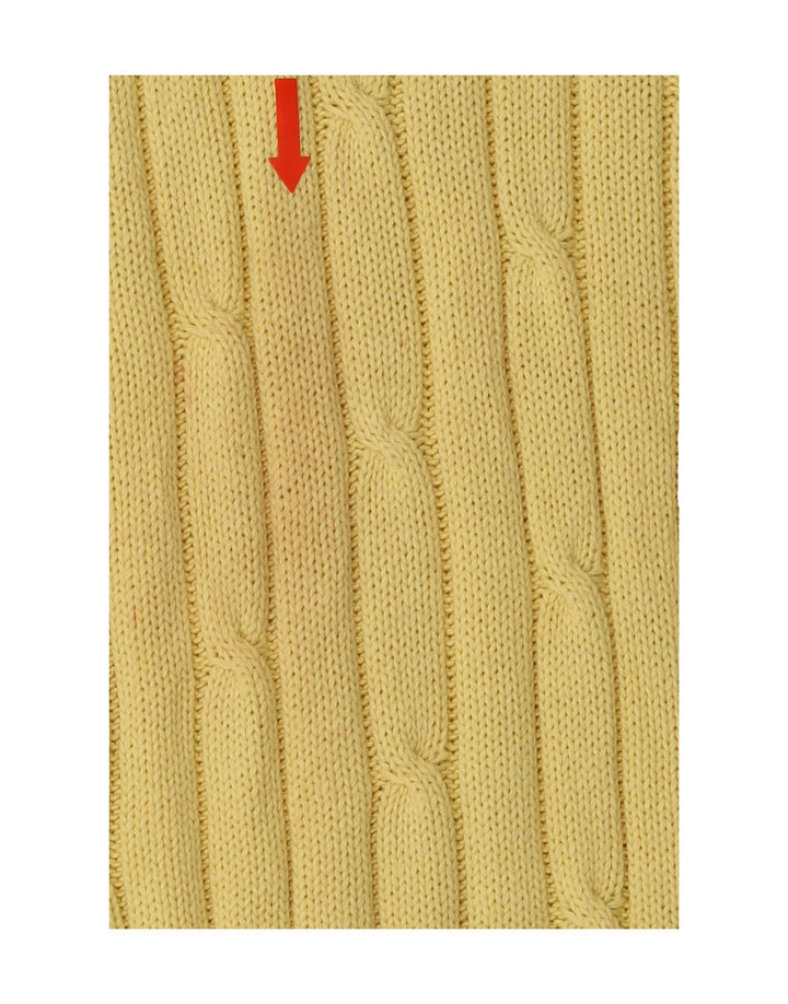 CONTE OF FLORENCE Mens V-Neck Jumper Sweater 2XL Yellow Cotton Vintage Conte of Florence and Second-Hand Conte of Florence from Messina Hembry 