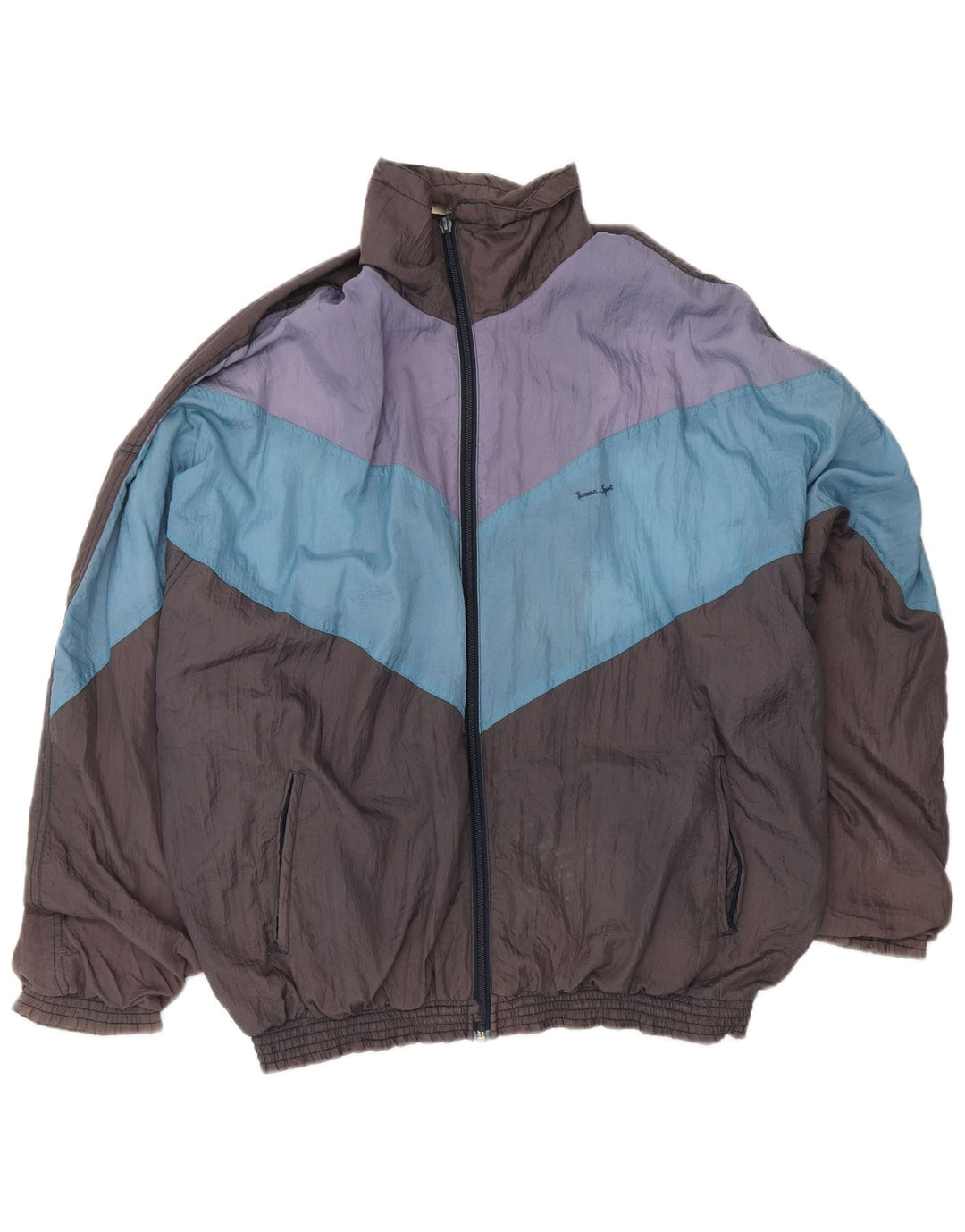 Jaqueta masculina VINTAGE de agasalho XL cinza colorblock