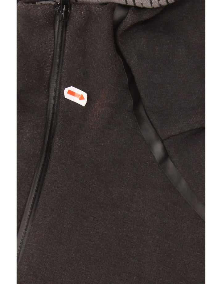 ADIDAS Mens Zip Hoodie Suéter Médio Algodão Preto
