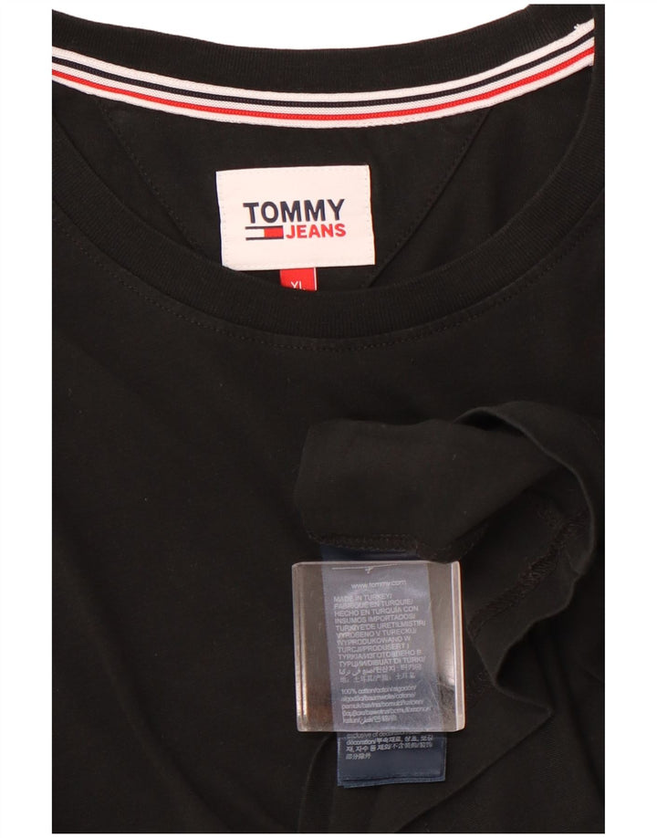 TOMMY HILFIGER Camiseta masculina Top XL algodão preto