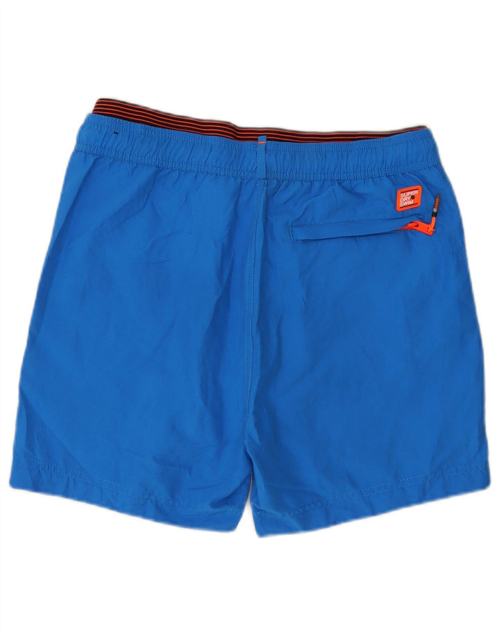 Shorts de natação masculino SUPERDRY gráfico azul médio poliéster