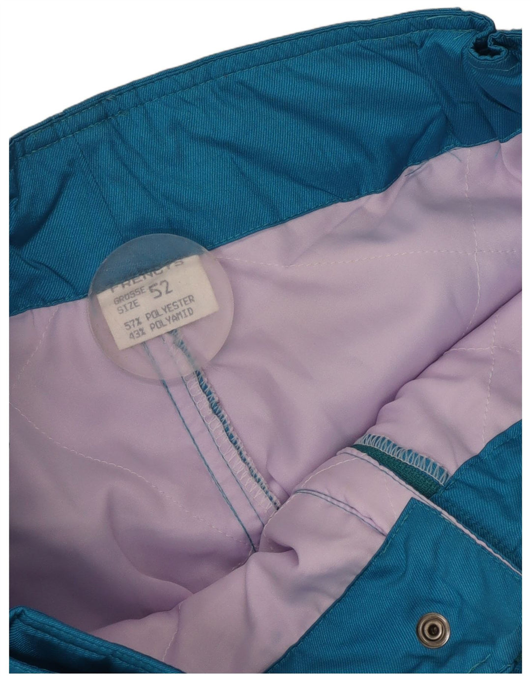 Calças de esqui dos corredores dos homens do vintage IT 52 grande poliéster azul