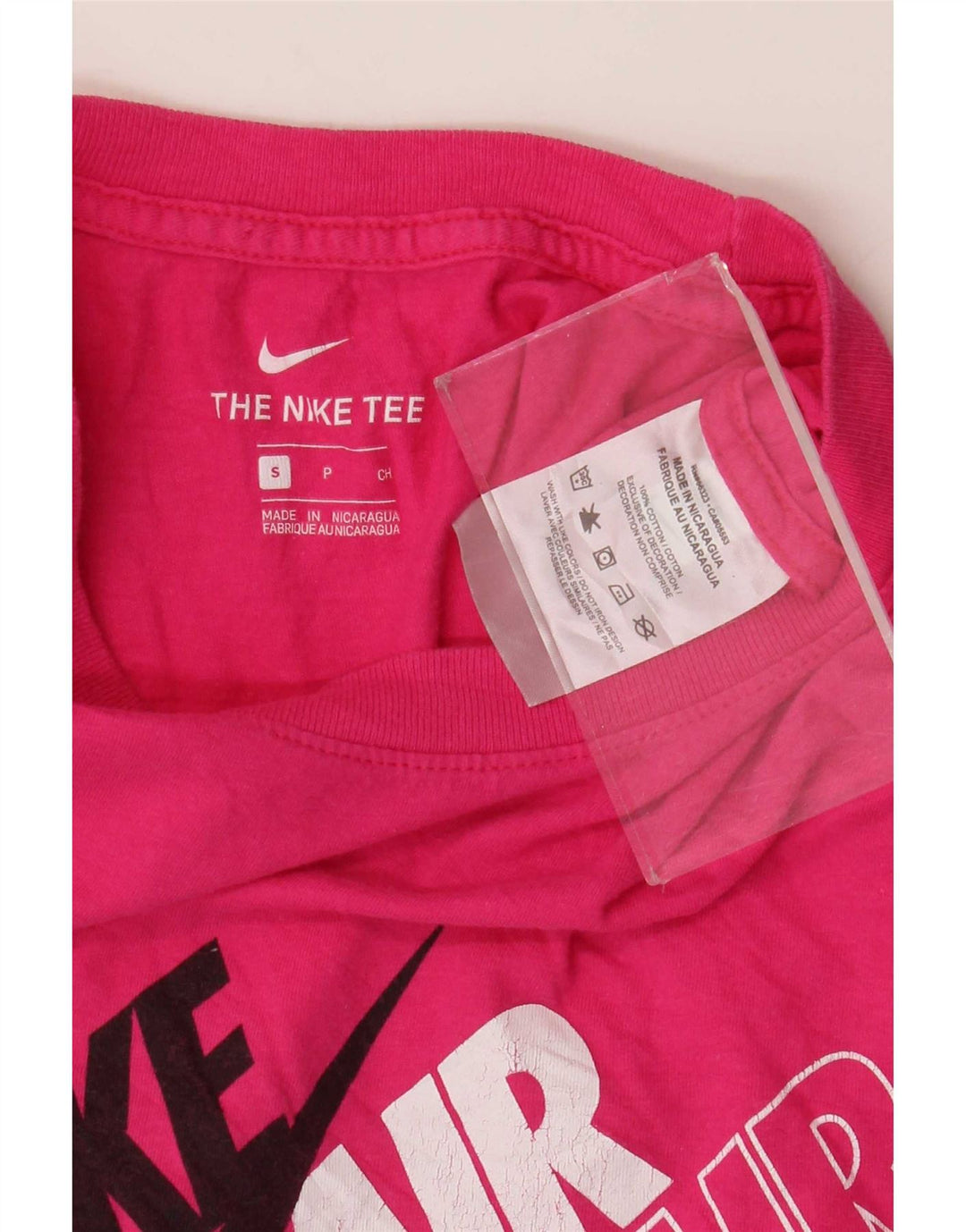 Camiseta Nike masculina gráfica top pequeno algodão rosa