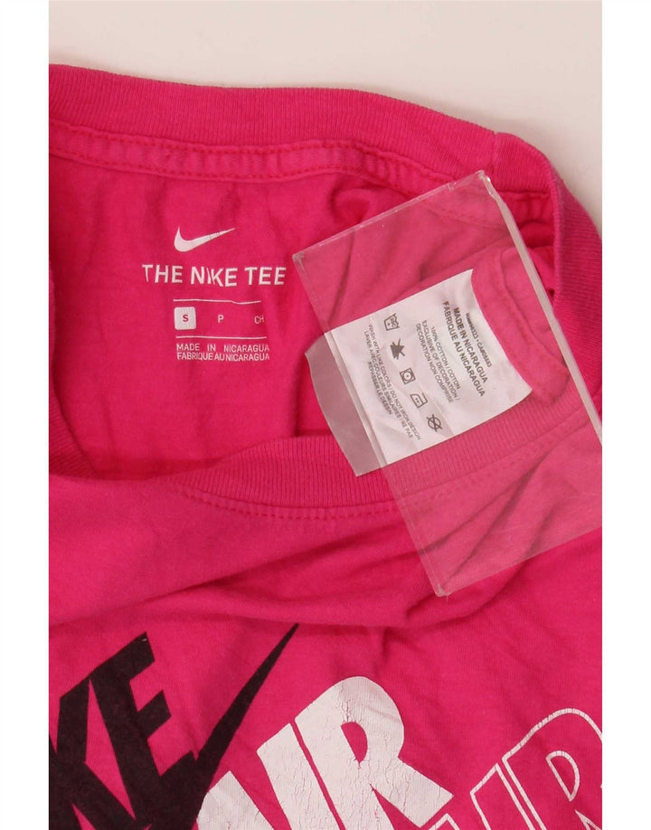 Camiseta Nike masculina gráfica top pequeno algodão rosa